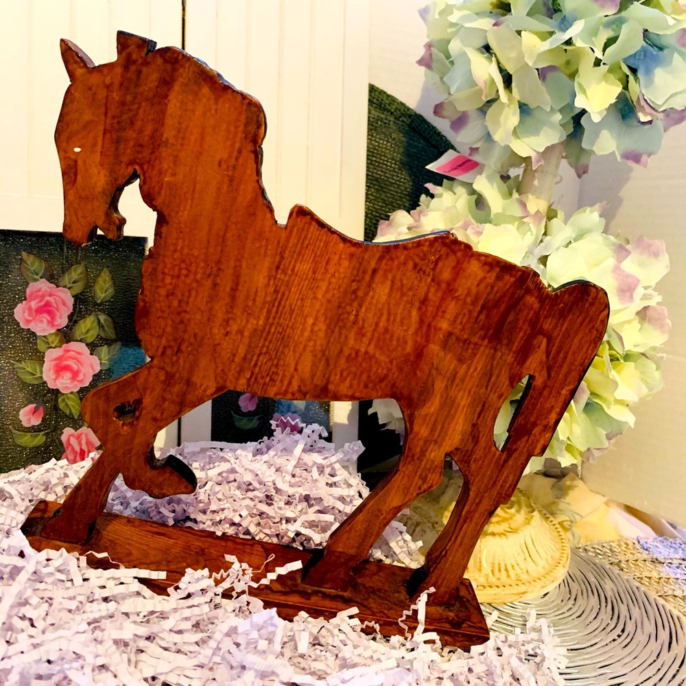 Vintage Wood carved painted Horse - Picture 6 of 12